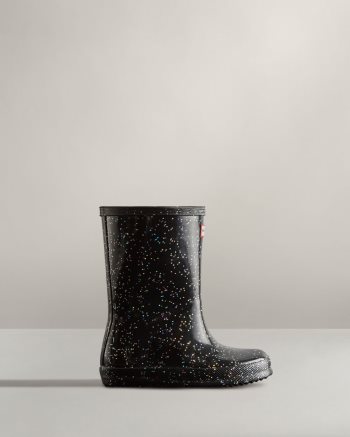 Black Kids' Hunter First Classic Giant Glitter Rain Boots | W5oBtLyD