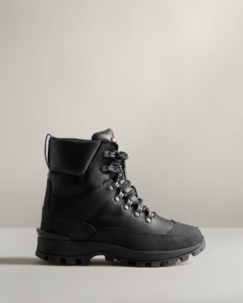 Black Women's Hunter Insulated Leather Commando Ankle Boots | gBLtvyJc