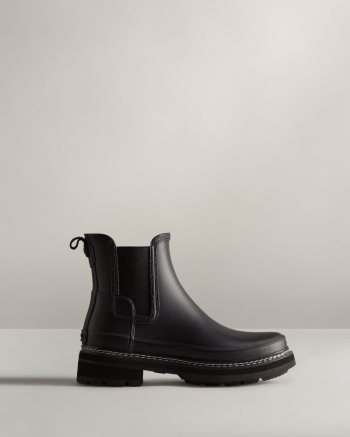 Black Women's Hunter Refined Stitch Detail Chelsea Boots | feJ62EJV