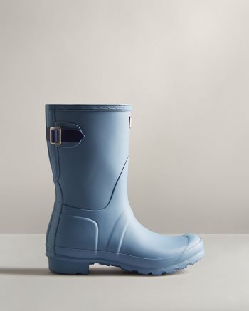 Blue / Blue Women's Hunter Short Back Adjustable Rain Boots | TNX8H2SZ