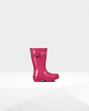 Bright Pink Kids' Hunter Original Gloss Boots | QiS9ddPZ