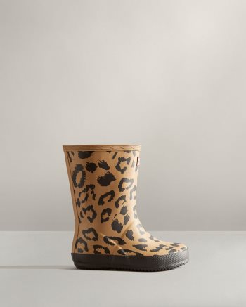 Brown Kids' Hunter First Hybrid Leopard Print Rain Boots | aSOjYNeK