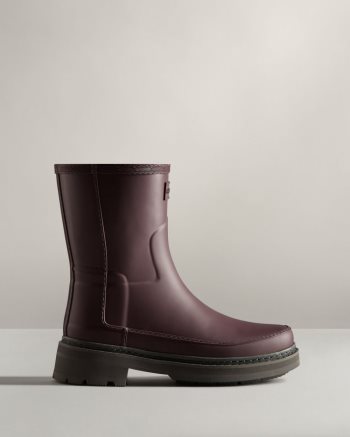 Brown Women's Hunter Refined Stitch Detail Short Rain Boots | fUbw3dfk