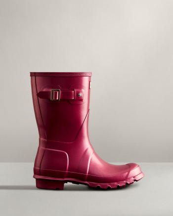 Burgundy Women's Hunter Nebula Short Rain Boots | 8CxSfr97