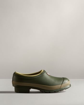 Dark Olive / Brown Women's Hunter Gardener Clogs | GWRyGLvs