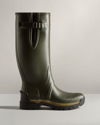 Dark Olive Men's Hunter Balmoral Adjustable 3mm Neoprene Rain Boots | ieByn7nq