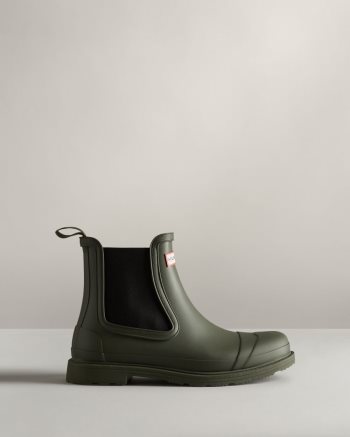 Dark Olive Men's Hunter Commando Chelsea Boots | WWhiSuZV