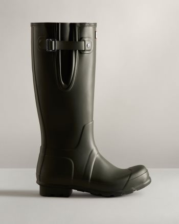 Dark Olive Men's Hunter Tall Side Adjustable Rain Boots | B3GiYrPH