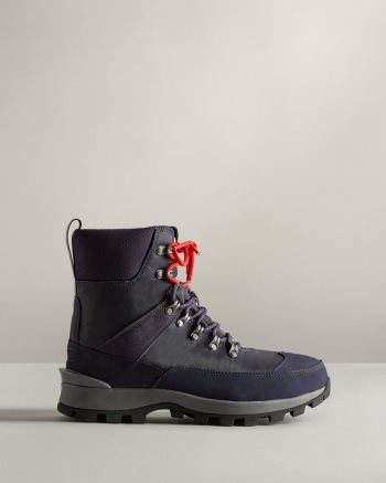 Navy / Blue Men's Hunter Insulated Recycled Polyester Commando Ankle Boots | R2lFyN4T