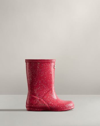 Pink Kids' Hunter First Classic Giant Glitter Rain Boots | yktnThlD