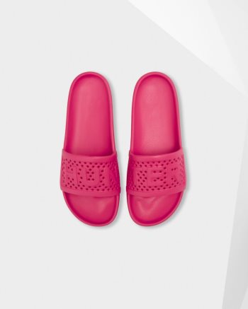 Pink Women's Hunter Lightweight Moulded Slides | W4SJQvwV