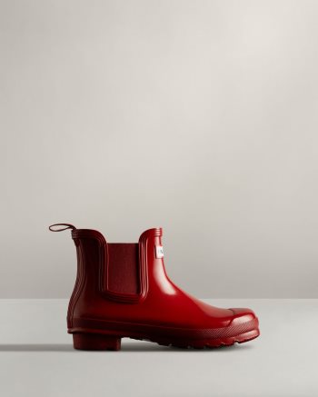 Red Women's Hunter Original Gloss Chelsea Boots | f5870if3