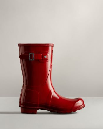 Red Women's Hunter Original Short Gloss Rain Boots | qcwlRPSt