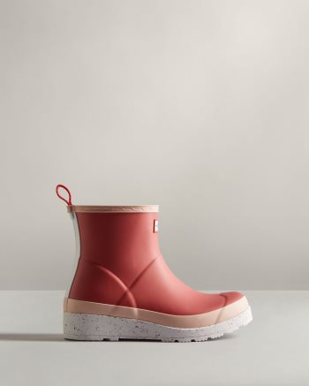 Rose / Pink / White Women's Hunter Play Short Speckle Rain Boots | KnUBNb84