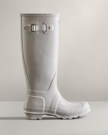 White Women's Hunter Original Tall Gloss Rain Boots | tUzhoieN