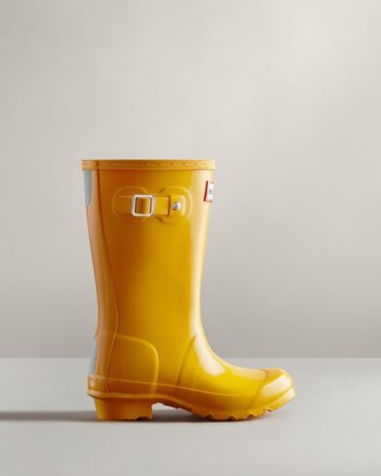 Yellow Kids' Hunter Original Gloss Rain Boots | kbVrgoR1