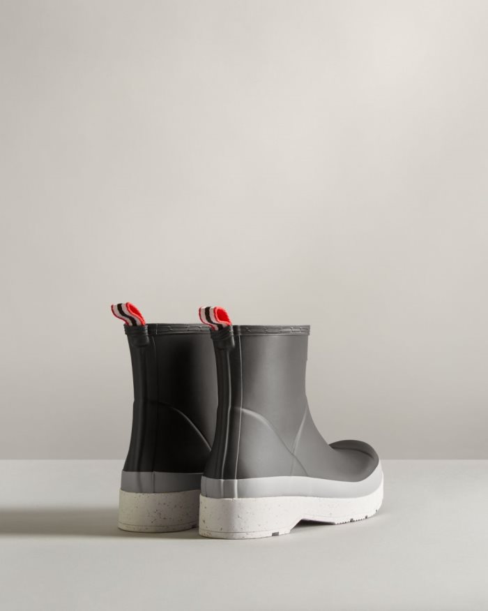 Black / Grey Men's Hunter Original Play Short Speckle Rain Boots | Ur5xbiyE