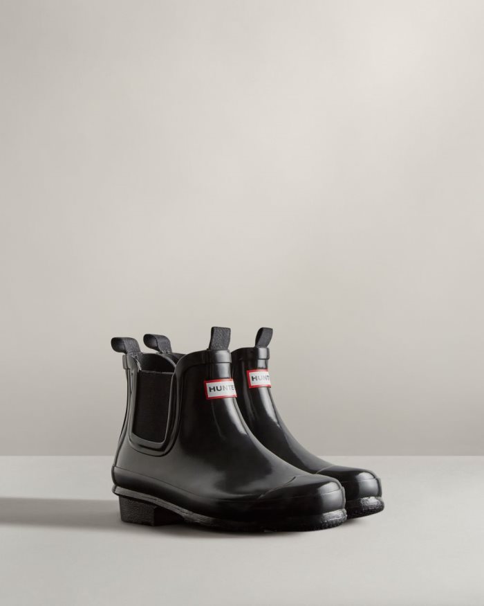 Black Kids' Hunter Gloss Chelsea Boots | LxUCzOTy