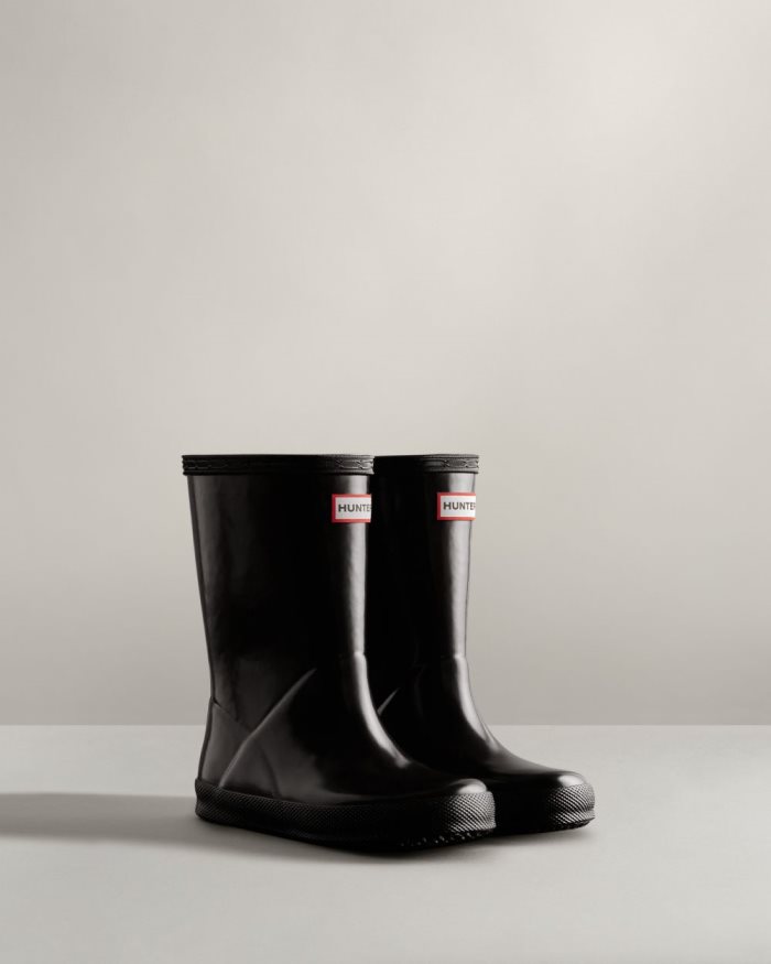 Black Kids' Hunter Original First Classic Gloss Rain Boots | YQfYNjEv