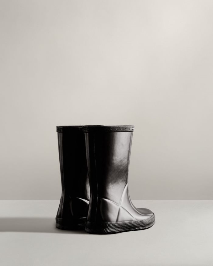 Black Kids' Hunter Original First Classic Gloss Rain Boots | YQfYNjEv