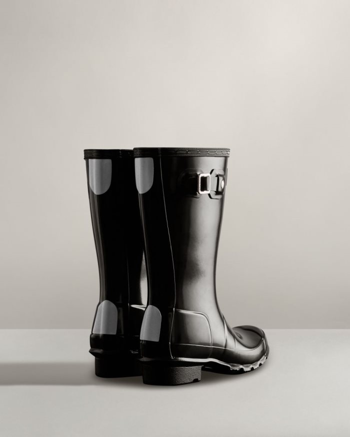 Black Kids' Hunter Original Gloss Rain Boots | cLSaLtEr