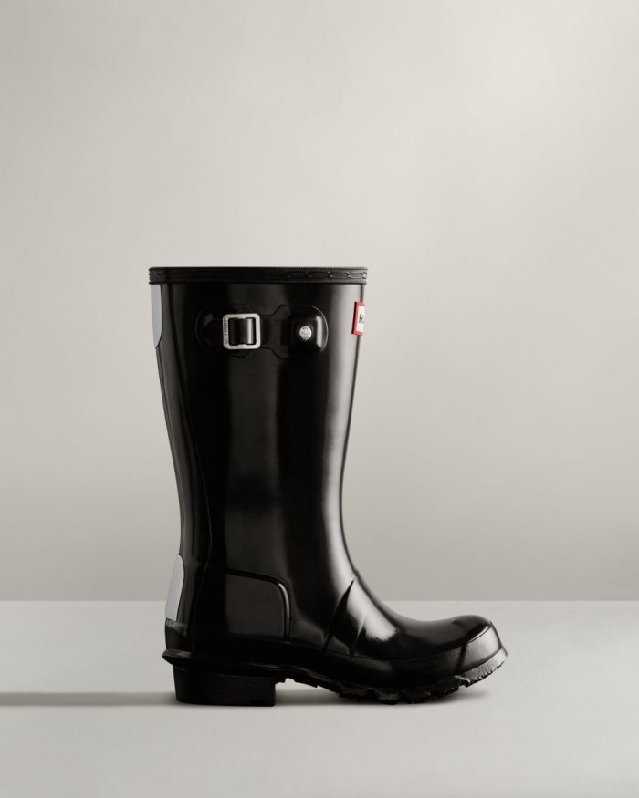 Black Kids' Hunter Original Gloss Rain Boots | cLSaLtEr