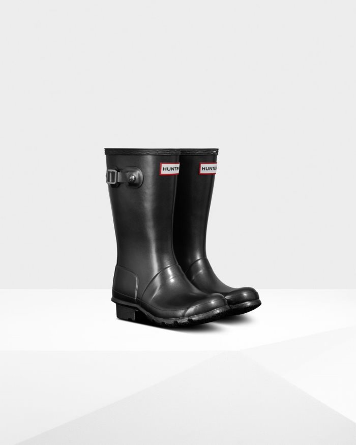 Black Kids' Hunter Pearlized Rain Boots | sGzjBlws