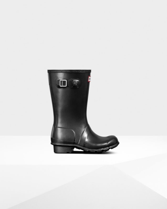 Black Kids' Hunter Pearlized Rain Boots | sGzjBlws