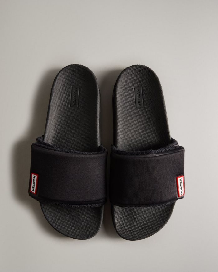 Black Men\'s Hunter Adjustable Slides | Ghj2jqgs