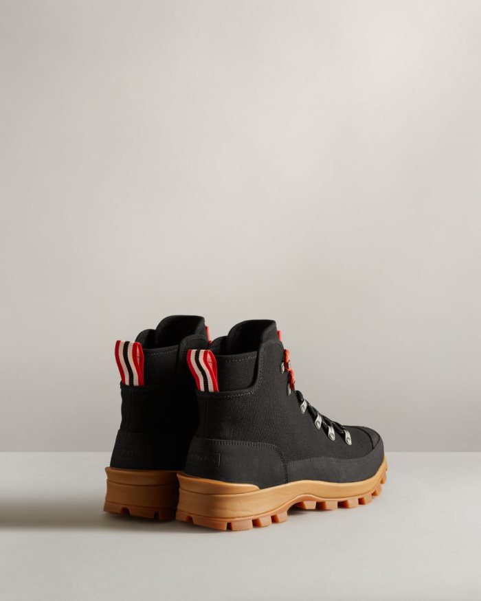 Black Men's Hunter Canvas Desert Commando Boots | BSzqeXrG