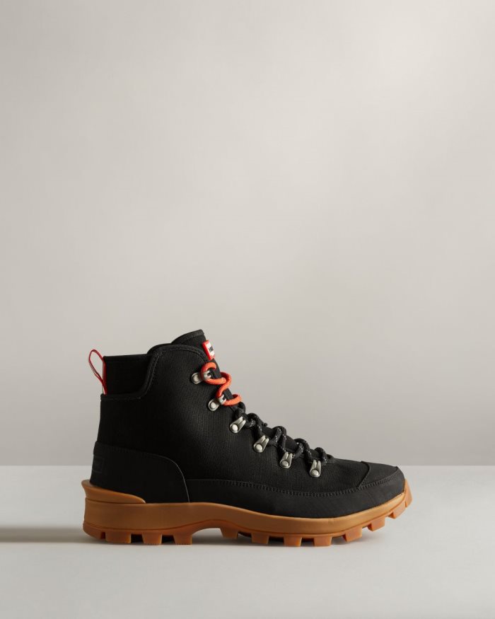 Black Men's Hunter Canvas Desert Commando Boots | BSzqeXrG