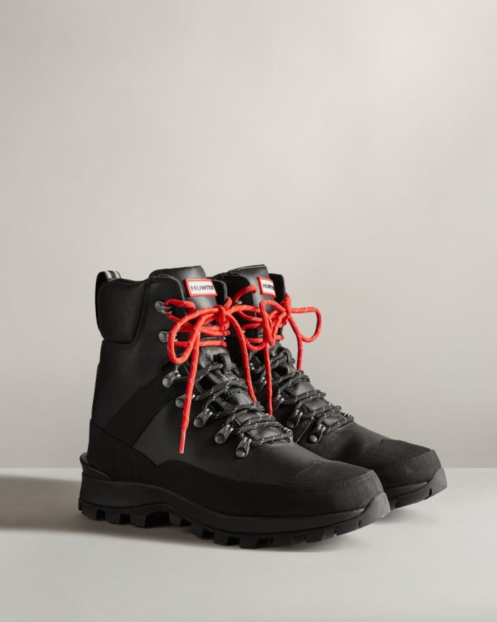 Black Men's Hunter Insulated Leather Commando Boots | bNMYtrkj