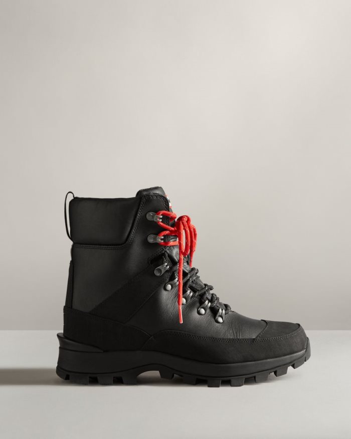 Black Men's Hunter Insulated Leather Commando Boots | bNMYtrkj