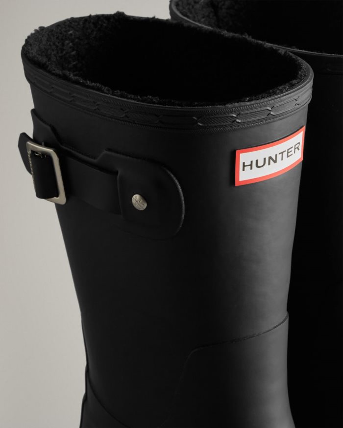 Black Men's Hunter Short Insulated Rain Boots | 1FB6elH9