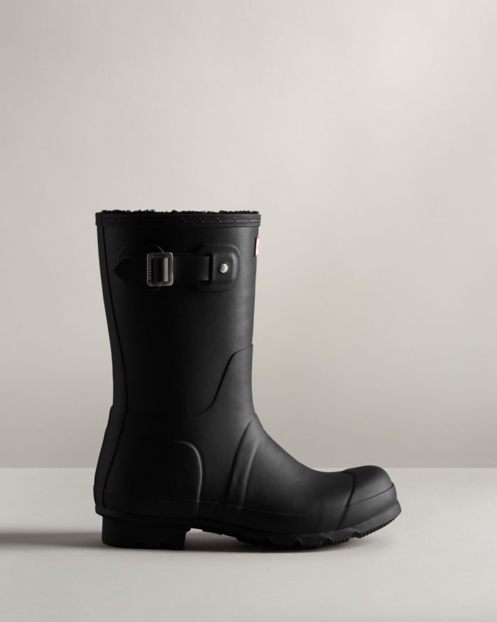 Black Men's Hunter Short Insulated Rain Boots | 1FB6elH9