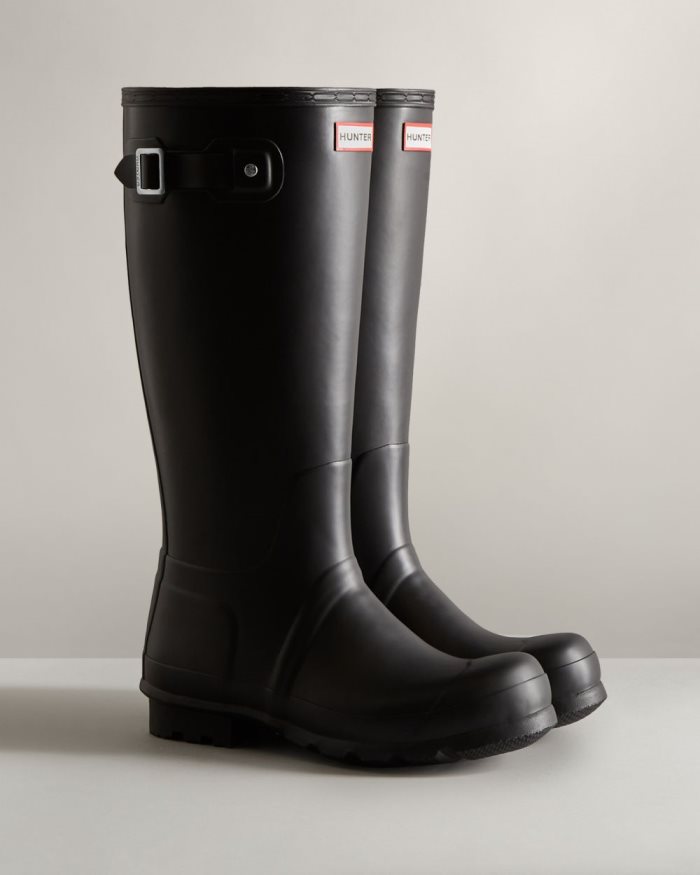 Black Men's Hunter Tall Insulated Rain Boots | c0RTDDPv