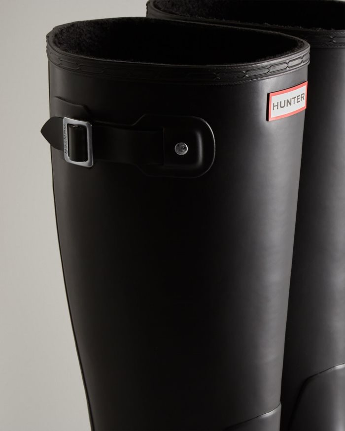 Black Men's Hunter Tall Insulated Rain Boots | c0RTDDPv