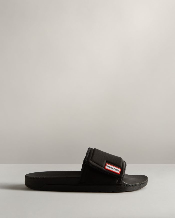 Black Women's Hunter Adjustable Slides | C8f5lUwu