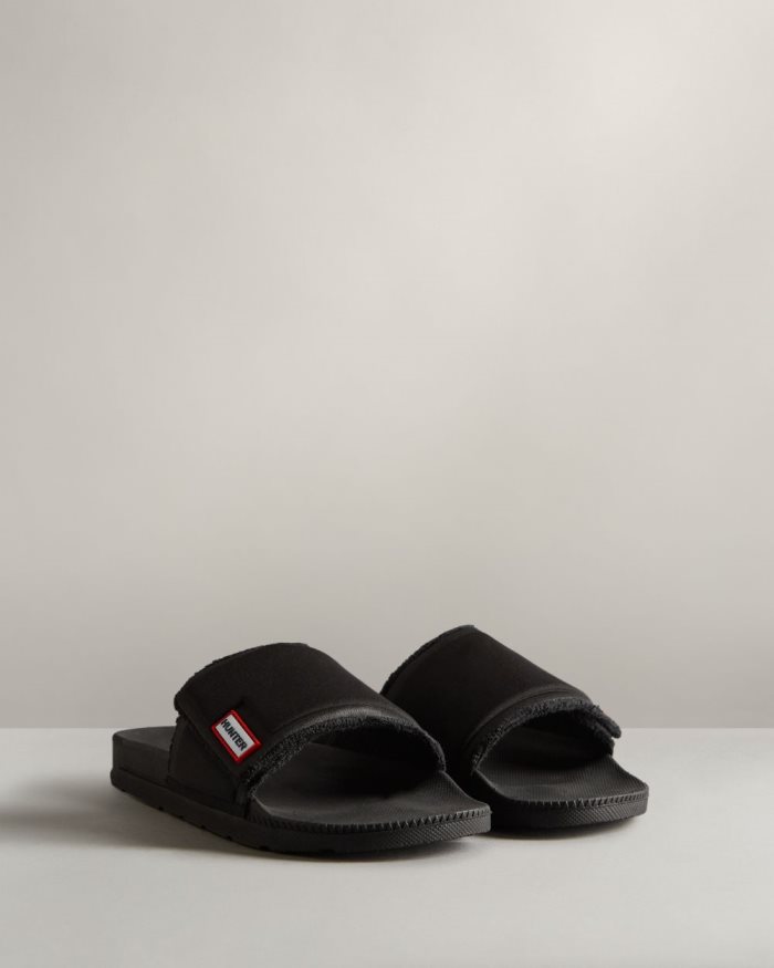 Black Women's Hunter Adjustable Slides | C8f5lUwu