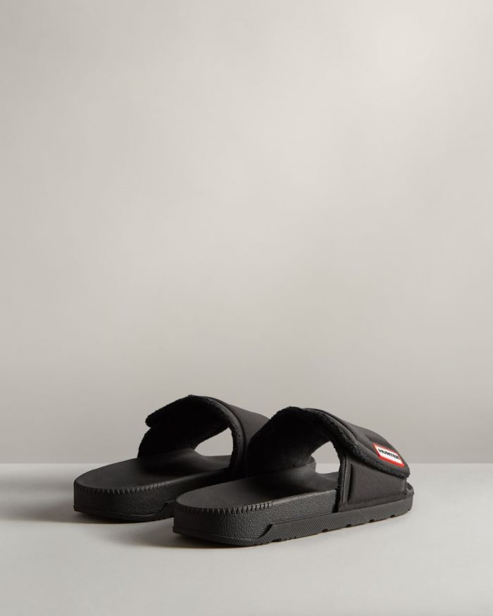 Black Women's Hunter Adjustable Slides | C8f5lUwu