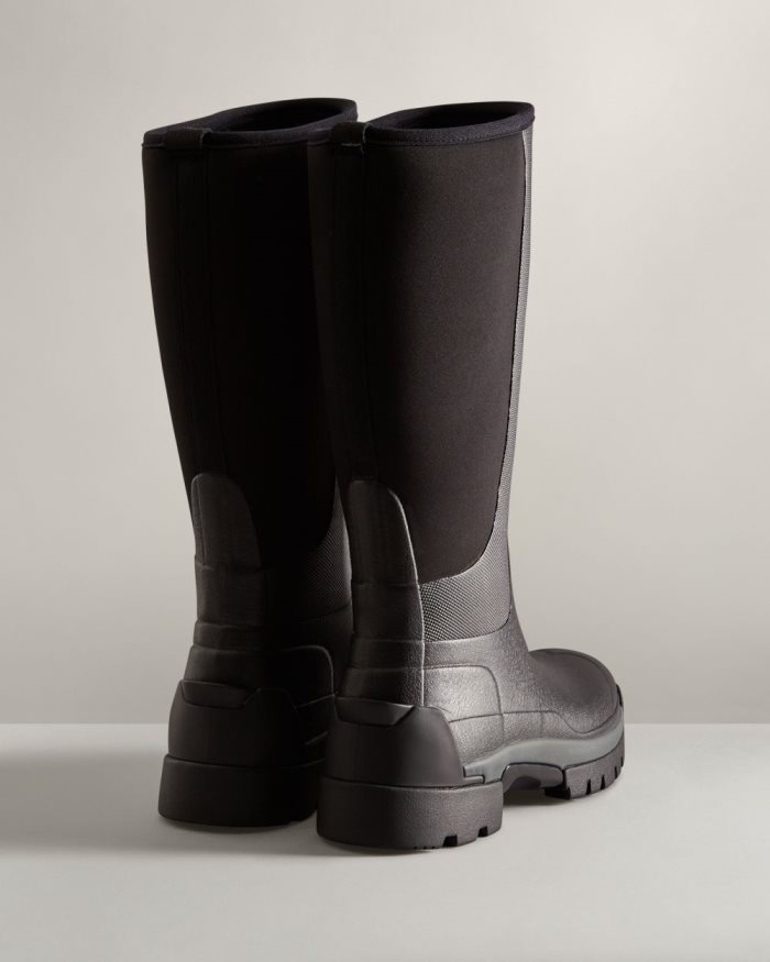 Black Women's Hunter Balmoral Field Hybrid Tall Rain Boots | E5jyMHl8