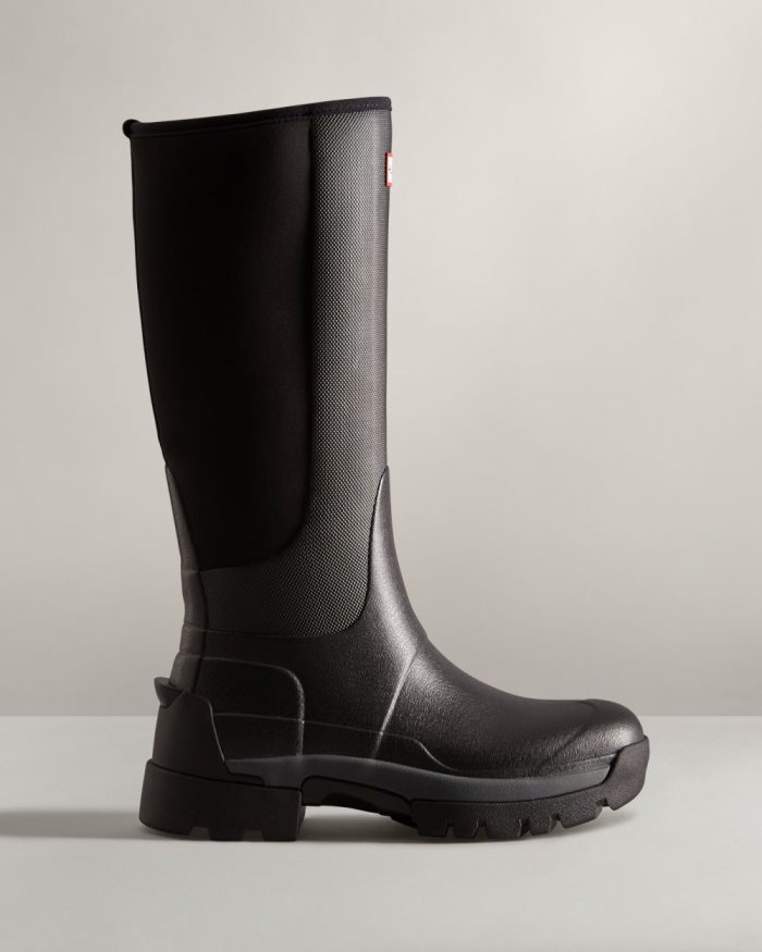 Black Women\'s Hunter Balmoral Field Hybrid Tall Rain Boots | E5jyMHl8