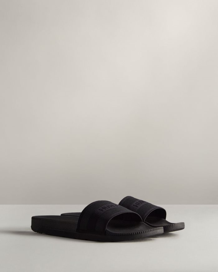 Black Women's Hunter Elastic Slides | CFStJeg1