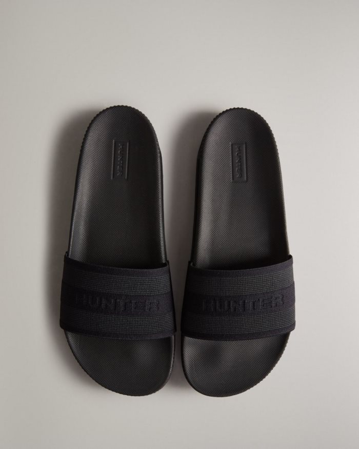 Black Women's Hunter Elastic Slides | CFStJeg1