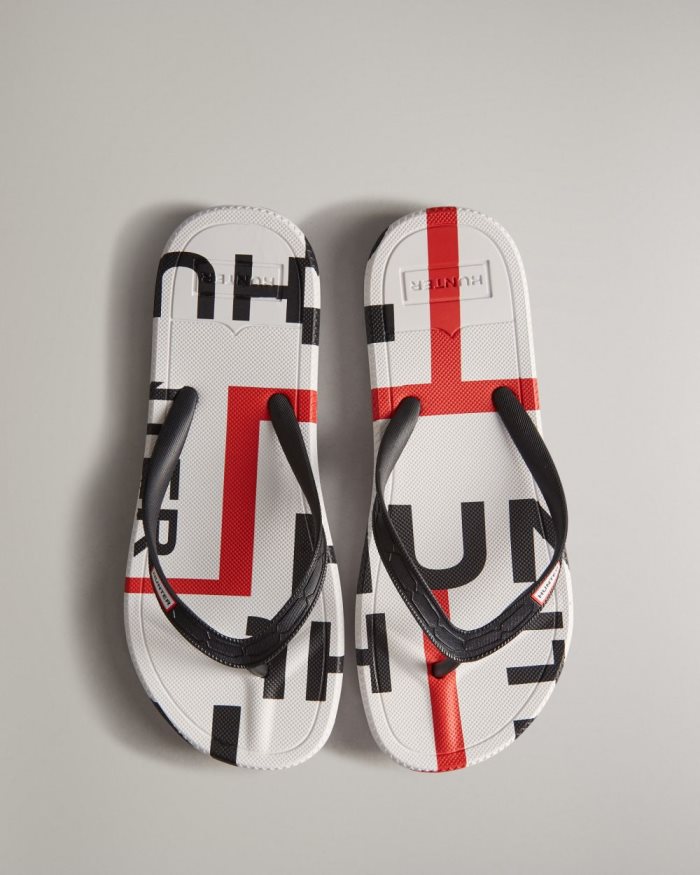 Black Women's Hunter Exploded Logo Flip Flops | VrsJgPeh