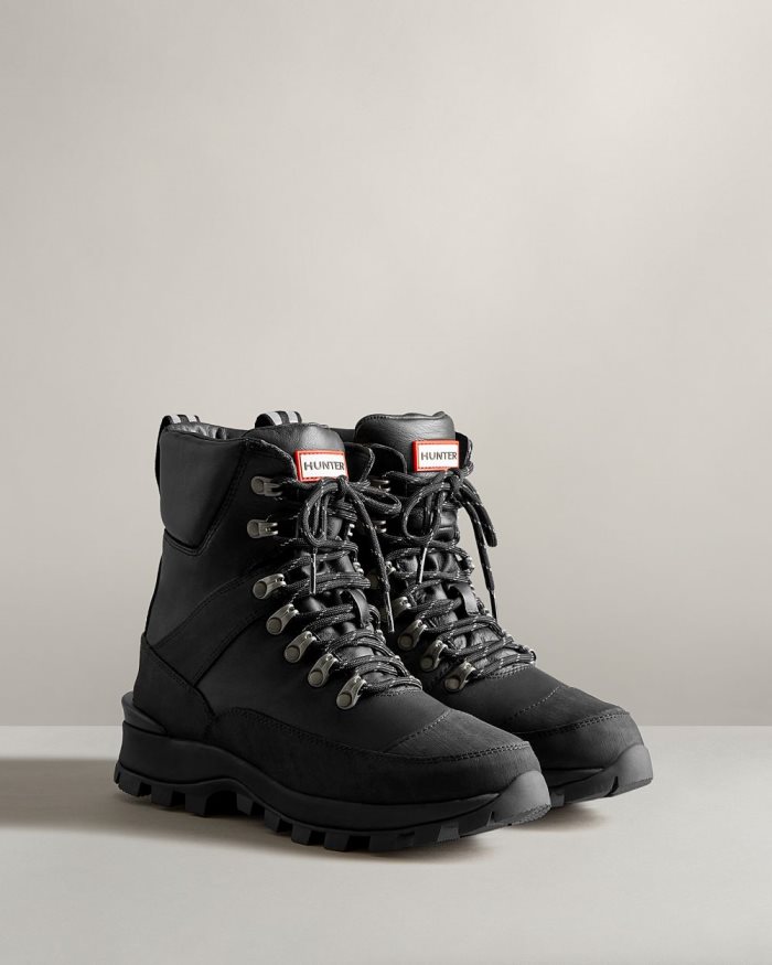 Black Women's Hunter Insulated Leather Commando Boots | Yubq3RGD