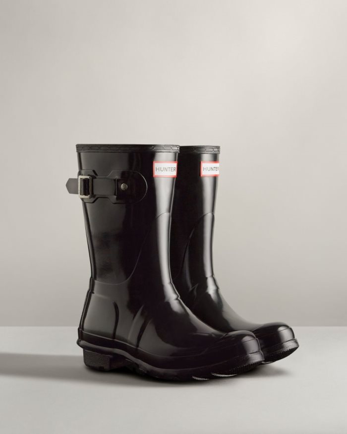 Black Women's Hunter Original Short Gloss Rain Boots | nmU7Kehk