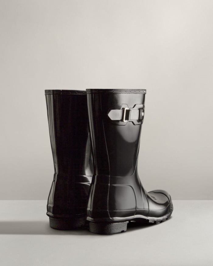 Black Women's Hunter Original Short Gloss Rain Boots | nmU7Kehk