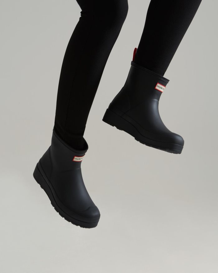 Black Women's Hunter Play Short Rain Boots | m1noAMsI