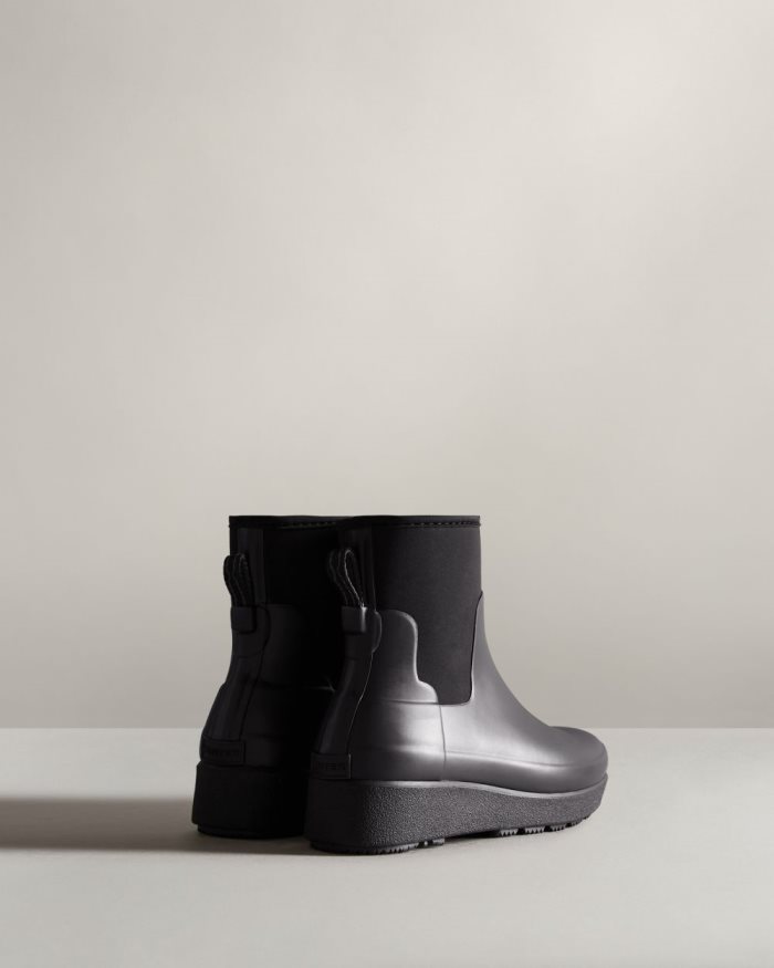 Black Women's Hunter Refined Slim Fit Neoprene Creeper Chelsea Boots | ae542zDk